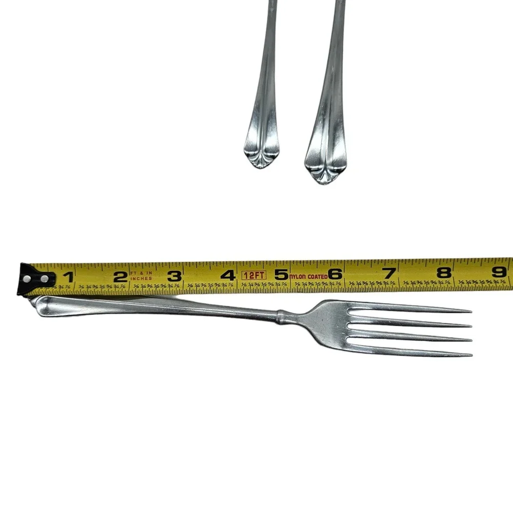 3 Oneida JUILLIARD CUBE Forks Salad Dinner Stainless Flatware READ Lot of 3